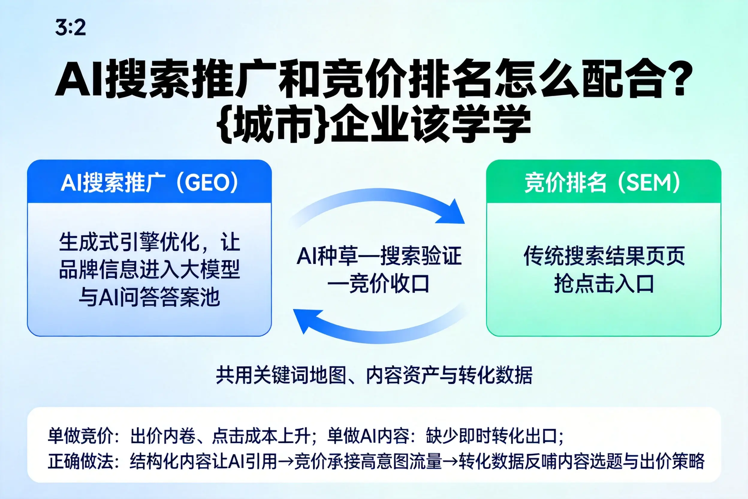 AI搜索推广和竞价排名怎么配合？阿坝企业该学学