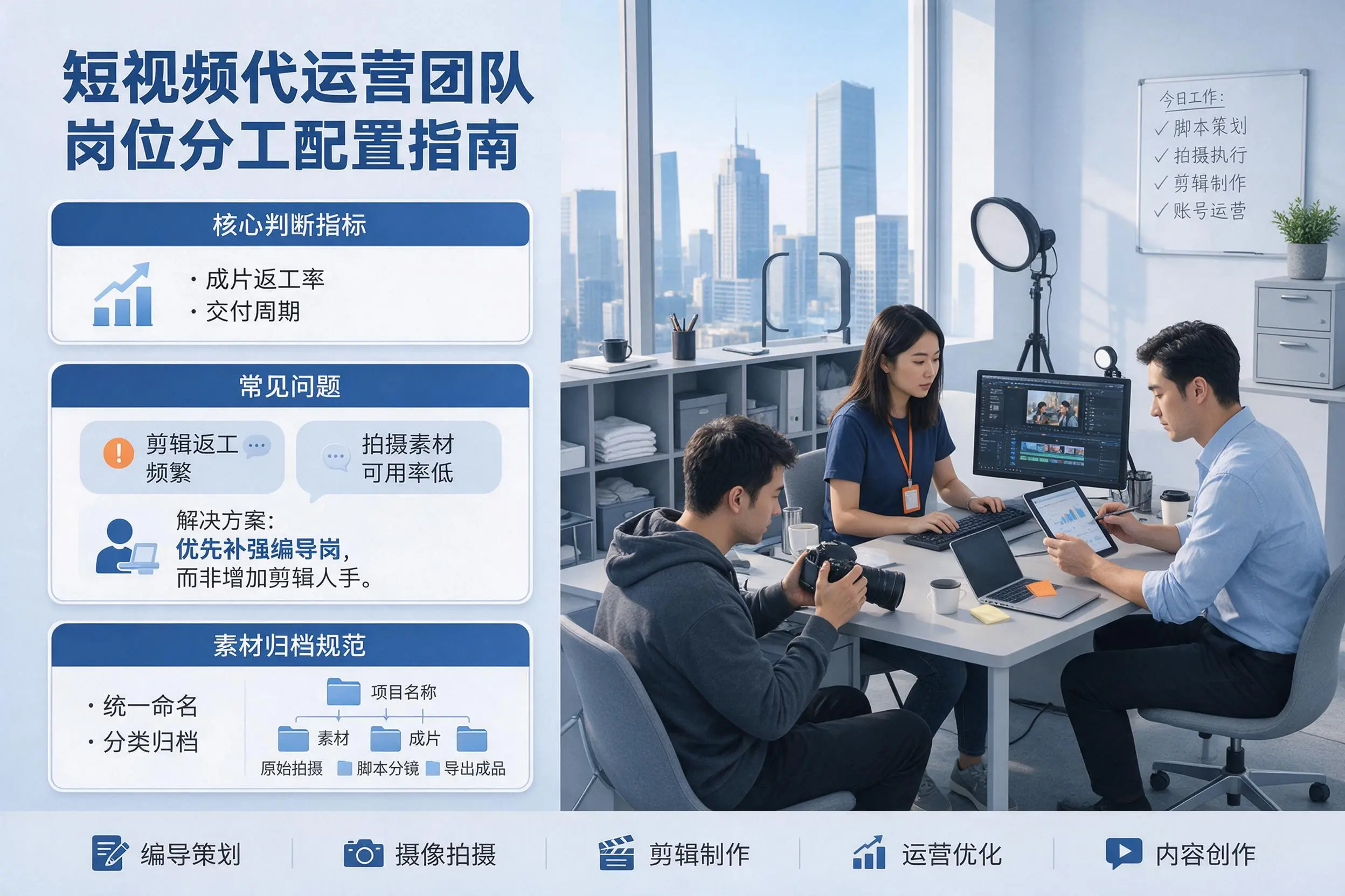 短视频代运营团队如何配置？阿坝企业岗位分工科普说明