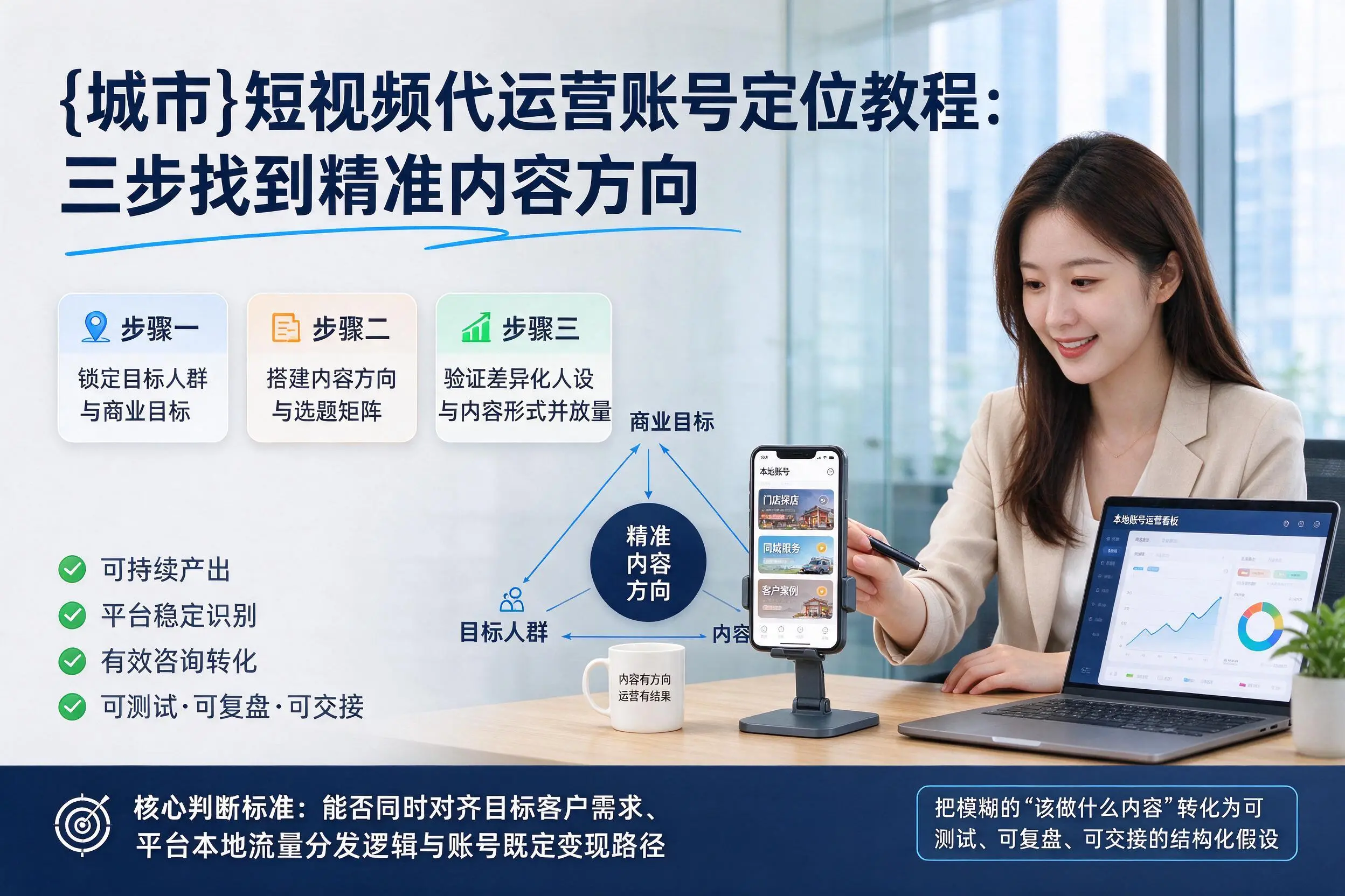 阿坝短视频代运营账号定位教程：三步找到精准内容方向