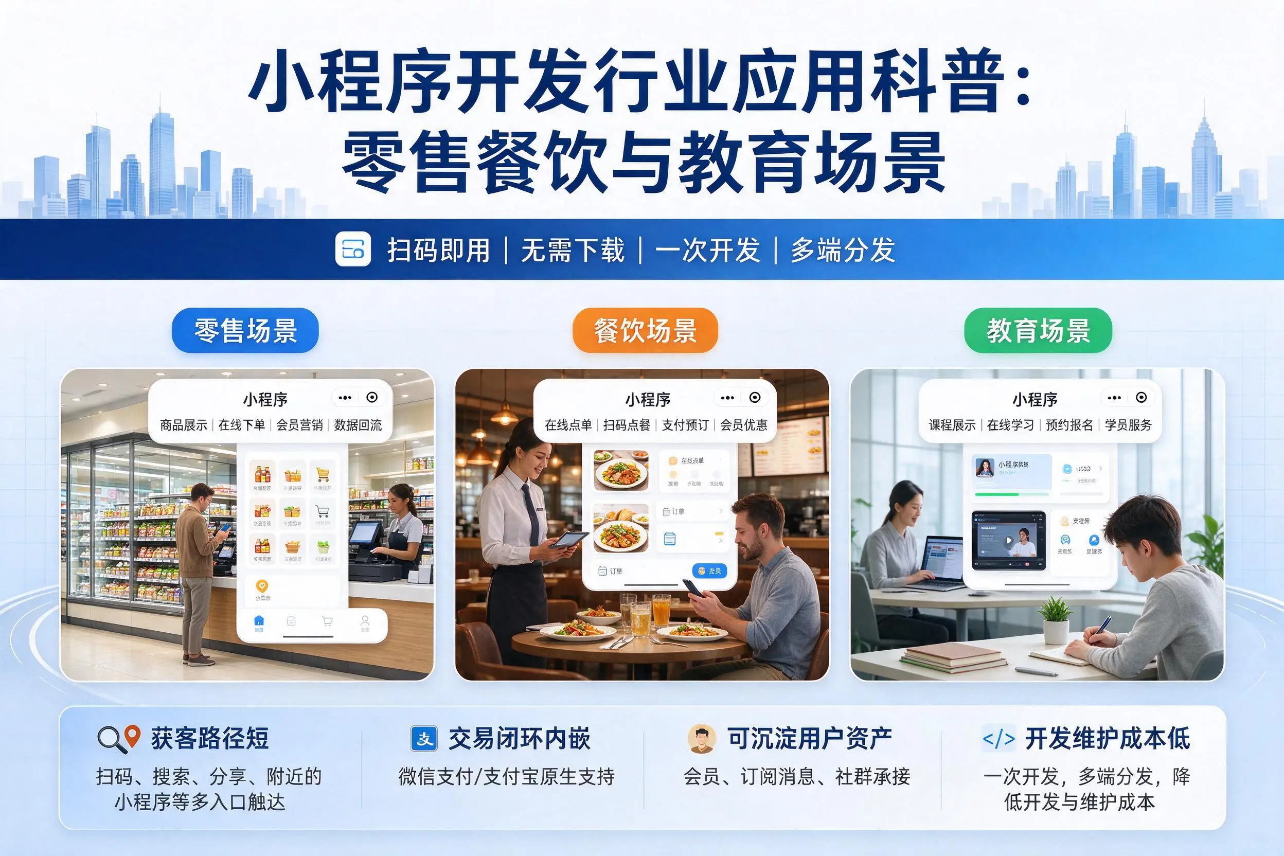 阿坝小程序开发行业应用科普:零售餐饮与教育场景