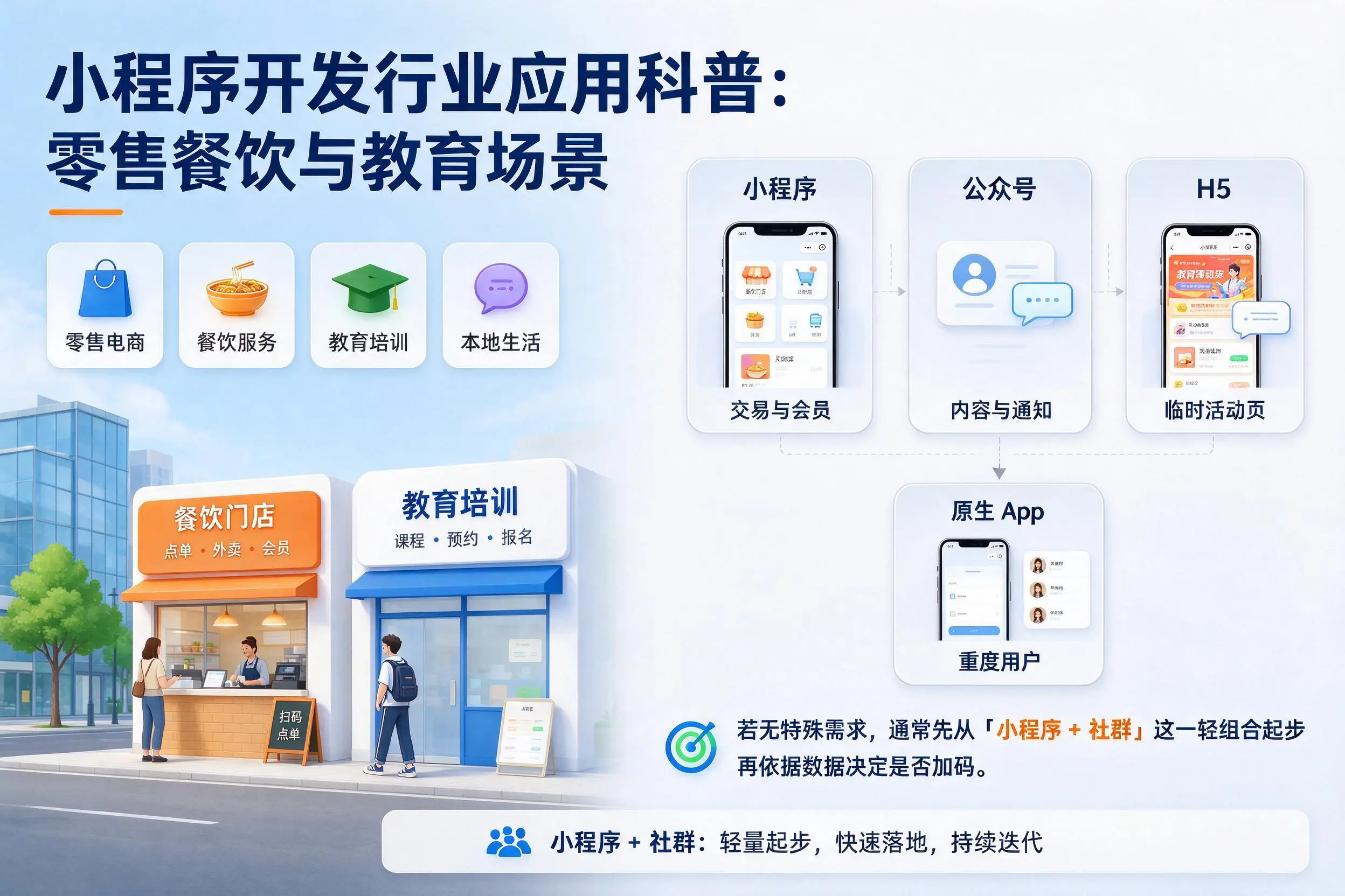 阿坝小程序开发行业应用科普:零售餐饮与教育场景