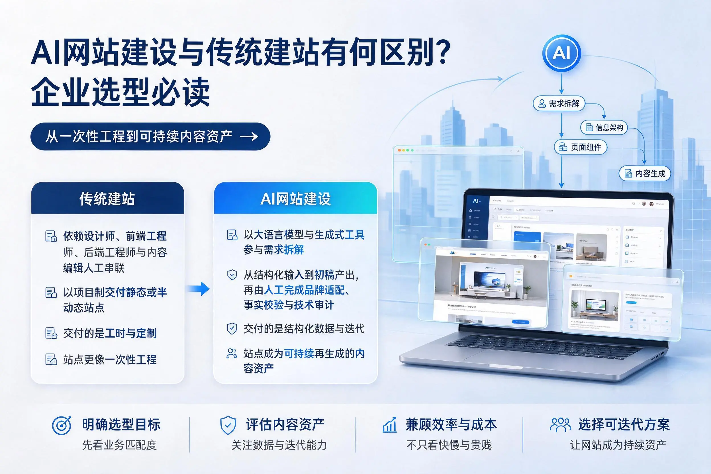 AI网站建设与传统建站有何区别?阿坝企业选型必读