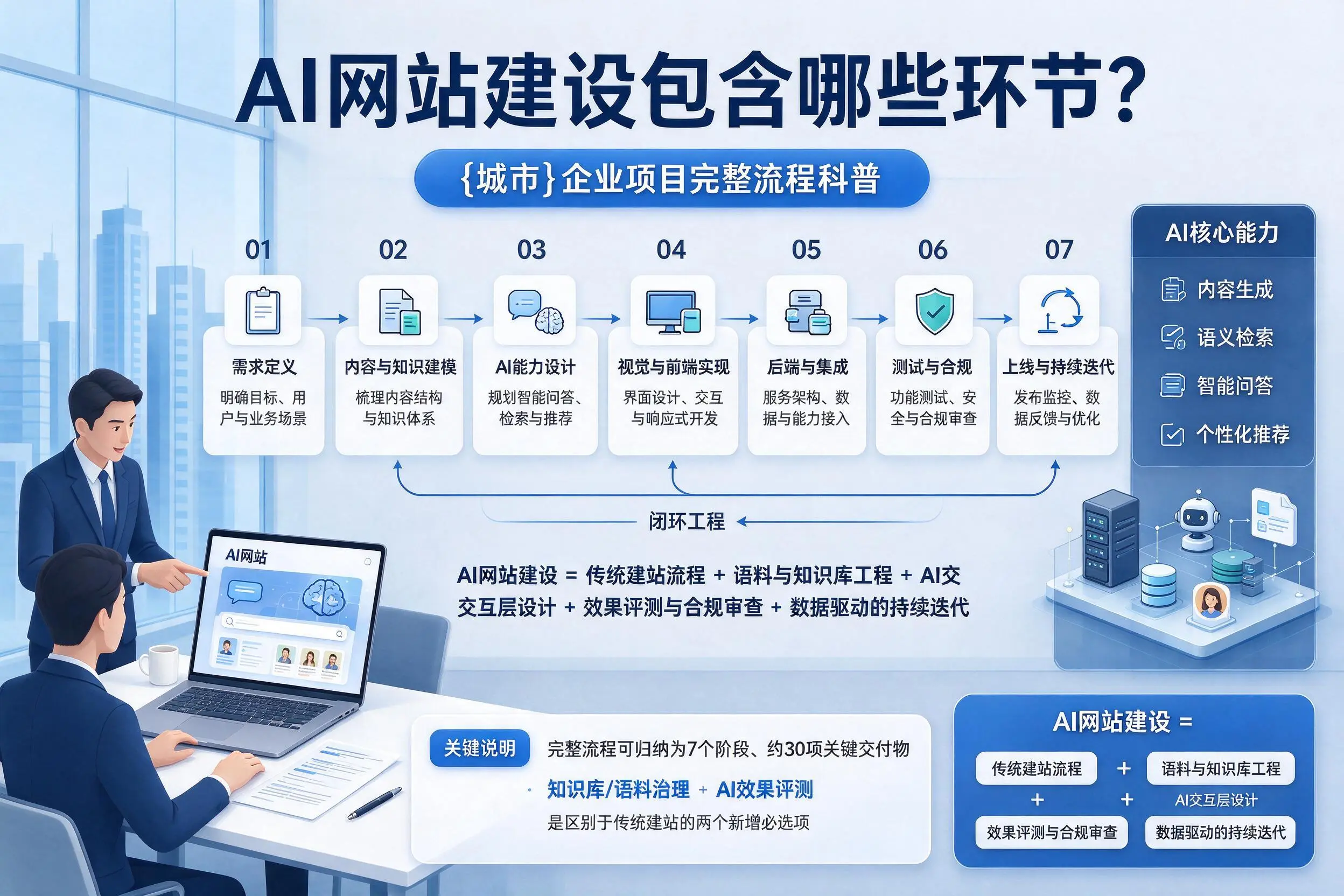 AI网站建设包含哪些环节？阿坝企业项目完整流程科普