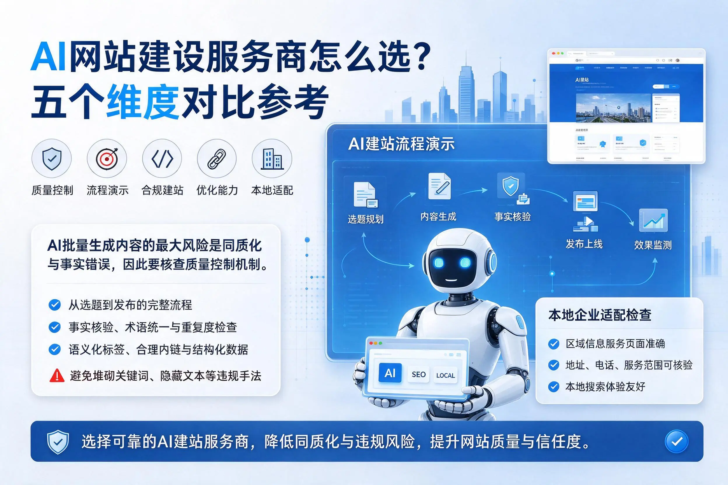 阿坝AI网站建设服务商怎么选？五个维度对比参考