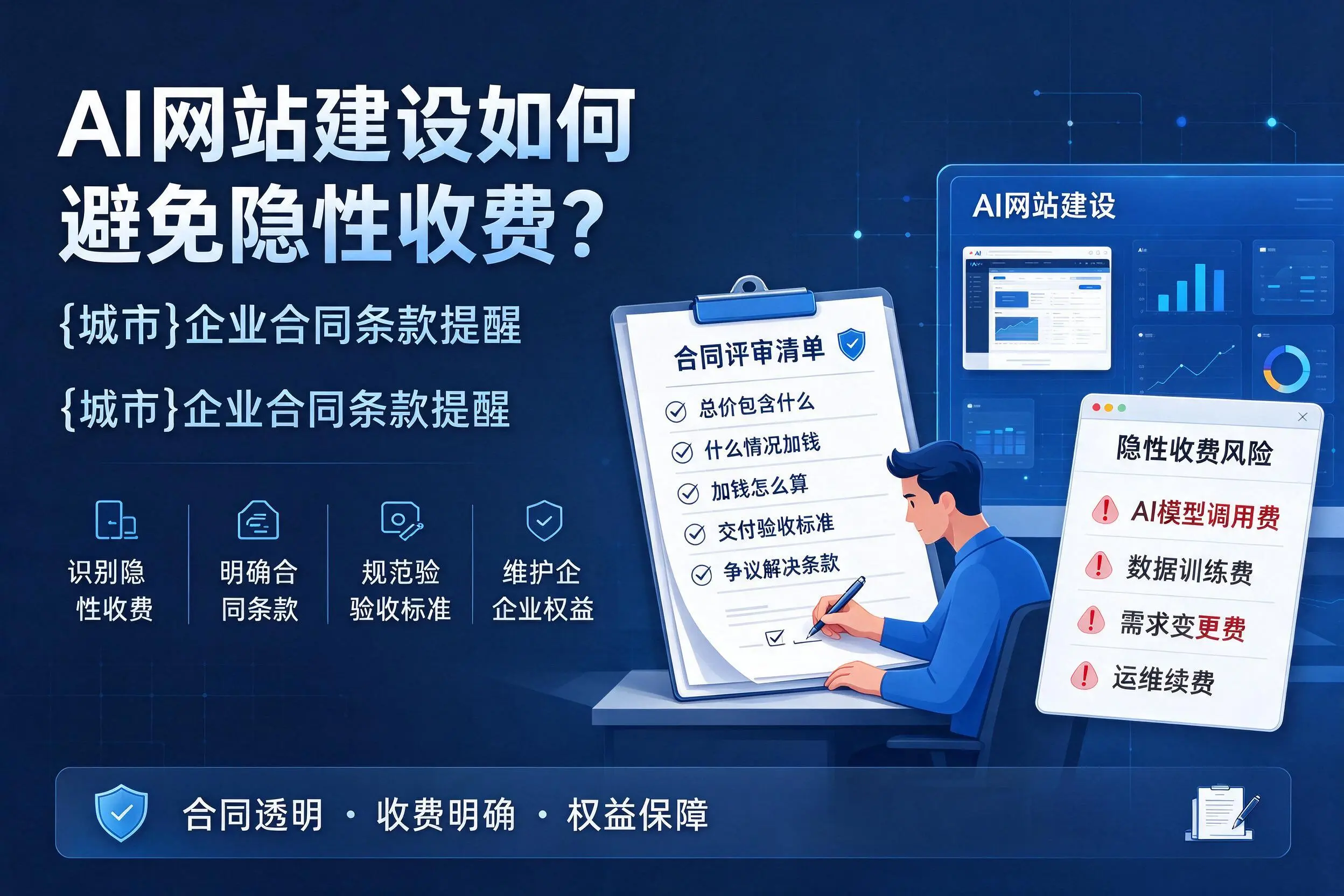 AI网站建设如何避免隐性收费？阿坝企业合同条款提醒